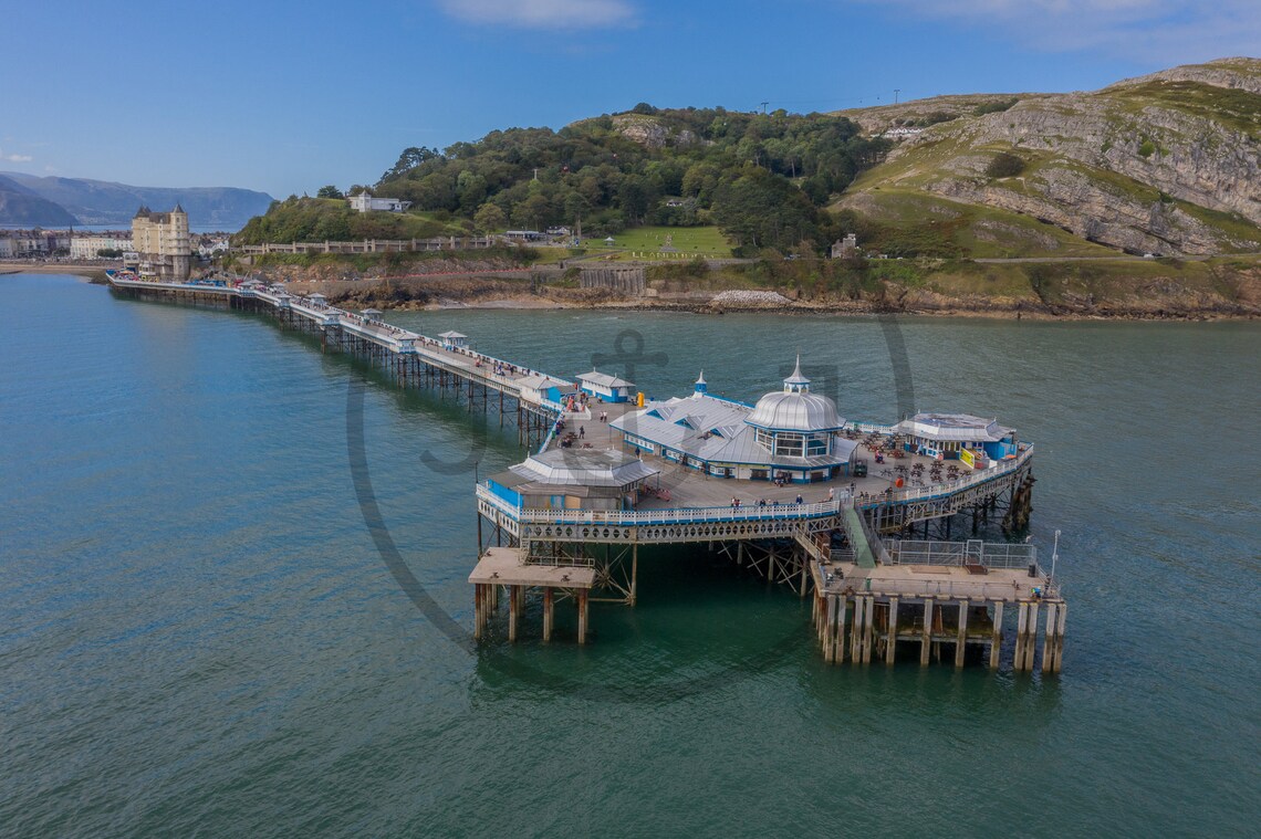 Llandudno Pier Conwy Wales Aerial View Seaside Resort Poster - Image 3