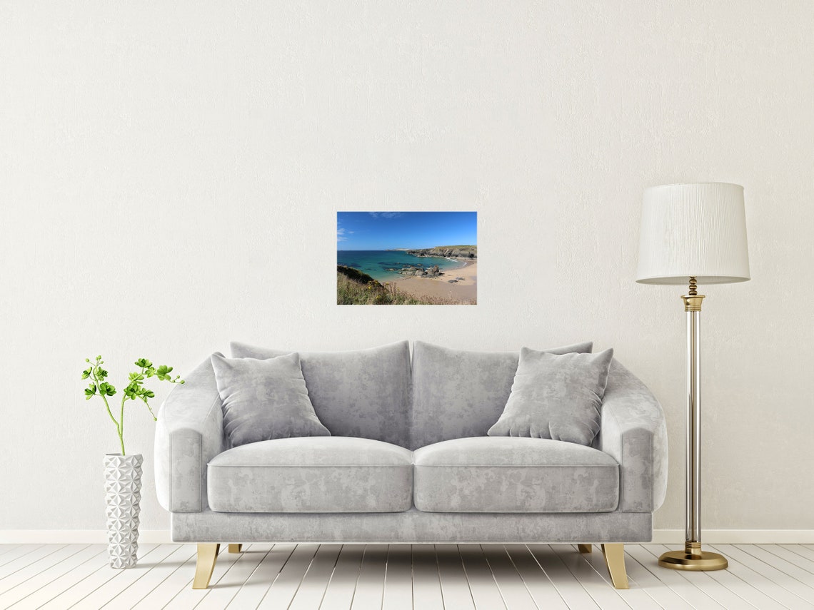 Porthcothan Bay North Cornwall Turquoise Cove Rocky Shore Poster - Image 2