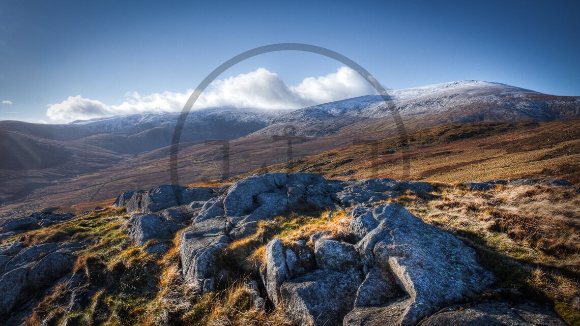 Carneddau Range Snowdonia Wales Snowy Peaks Rocky Ridge Poster - Image 3