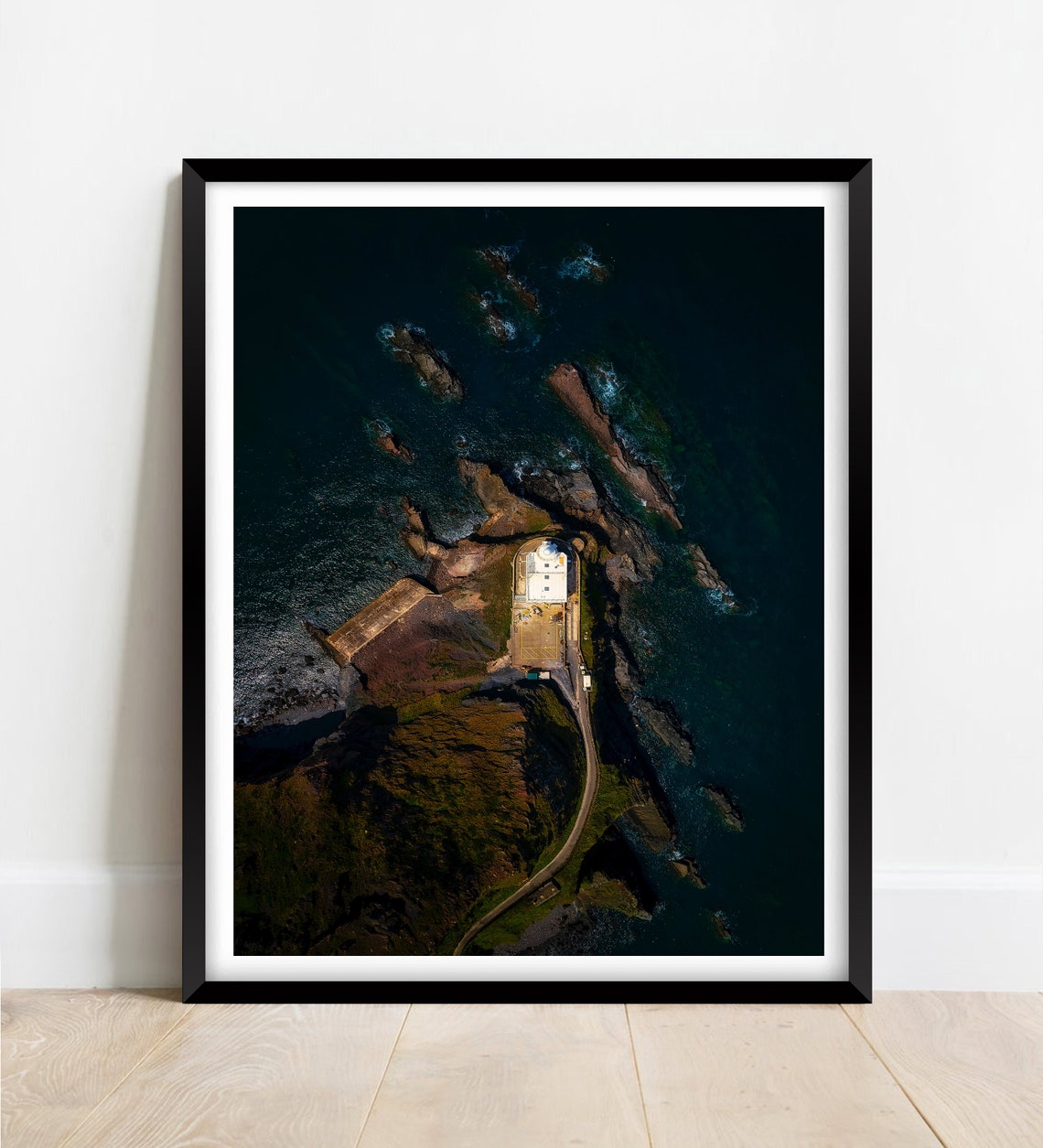 Hartland Point Lighthouse Devon Aerial Rocky Headland Poster
