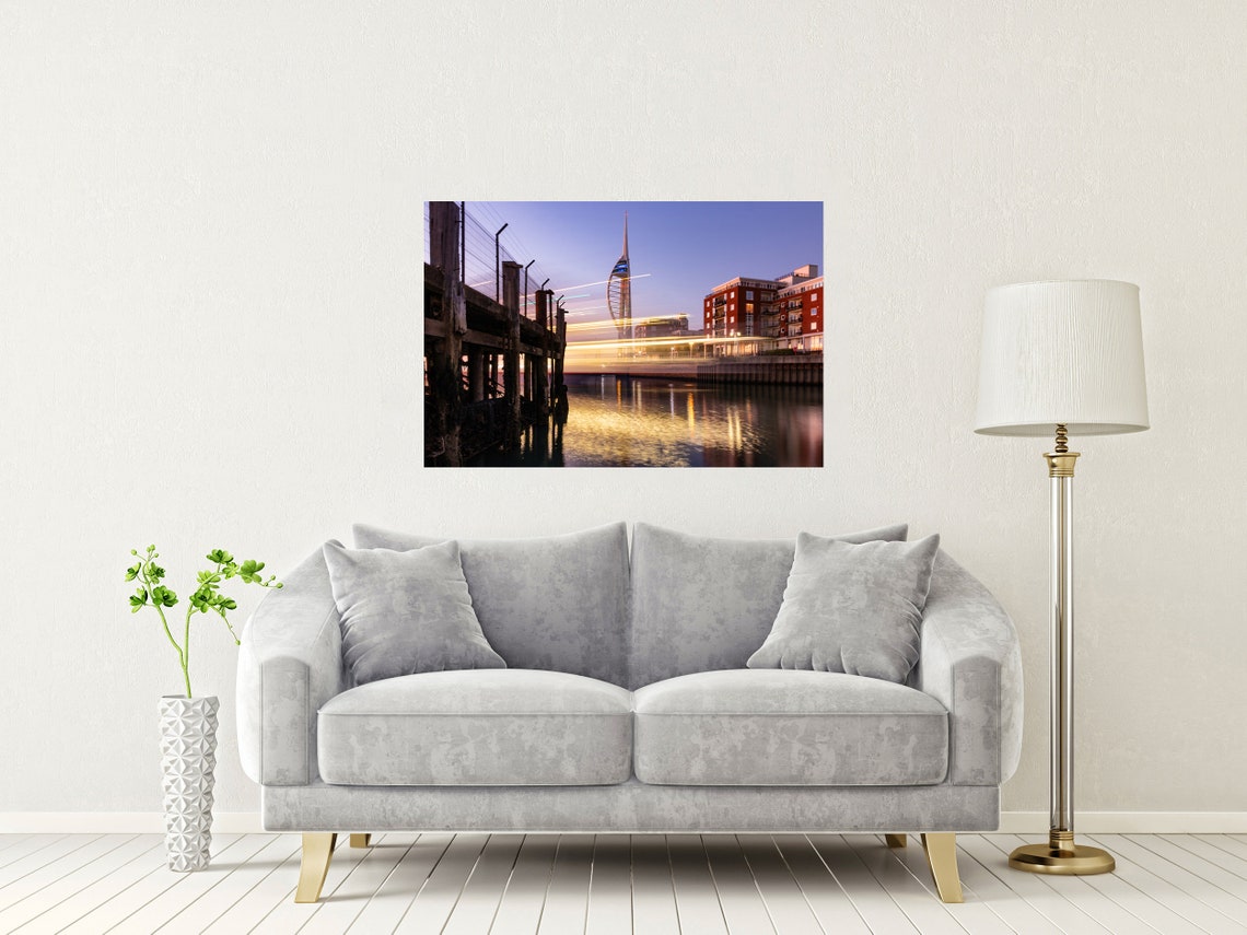 Spinnaker Tower Portsmouth Harbour Twilight Light Trails Poster - Image 2