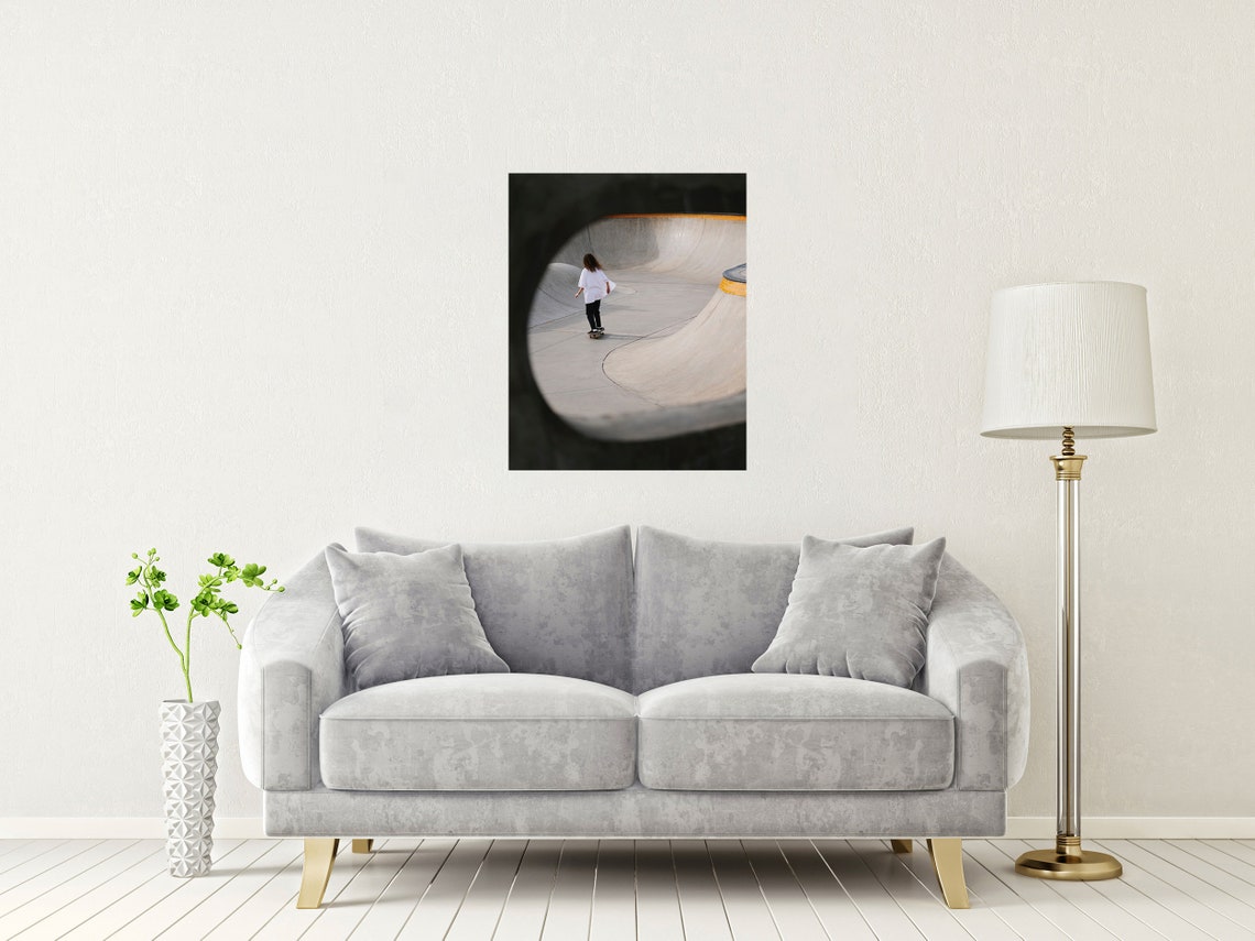 Skateboarder Riding Concrete Skate Park Bowl Creative Frame Poster - Image 2
