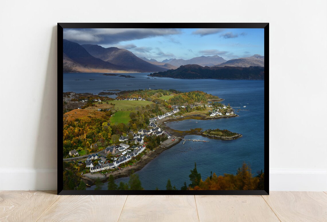 Loch Carron Scotland Village On The Shore With Mountains Poster - Image 2