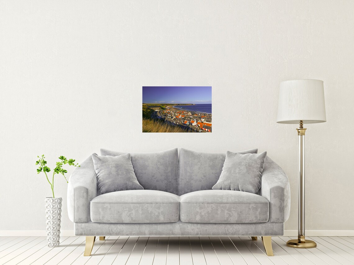 Cullen Beach Scotland Coastal Town Red Roofs Viaduct Bay View Poster - Image 2