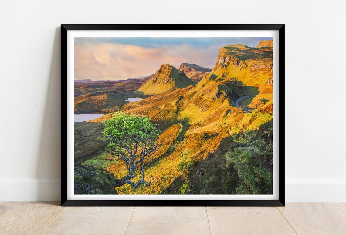 Quiraing Trotternish Isle Of Skye Golden Hour Ridges Sunset Poster