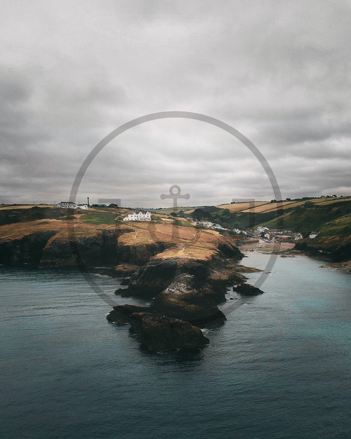 Port Isaac North Cornwall Rocky Headland Moody Coast Seascape Poster - Image 3
