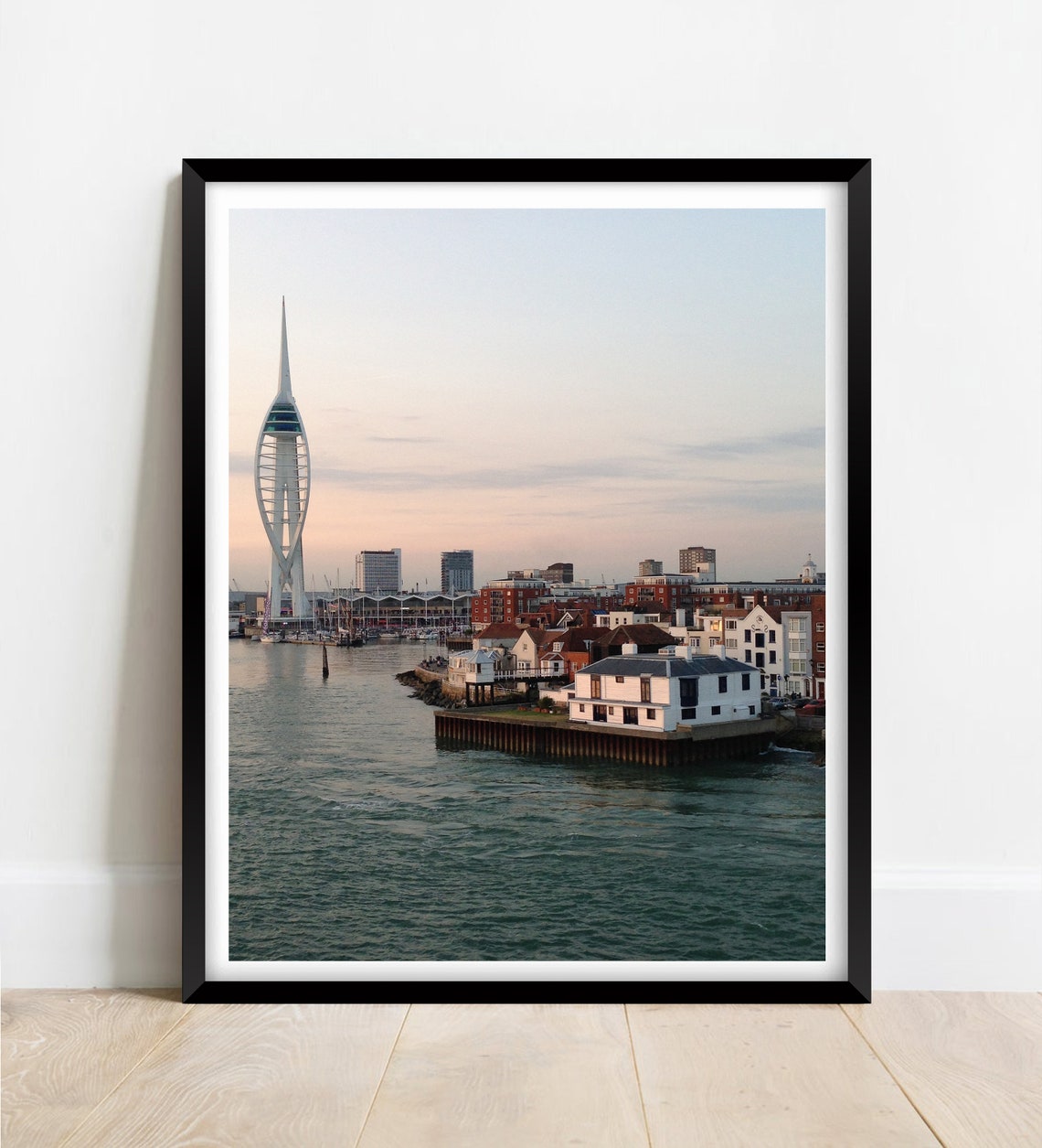 Old Portsmouth Harbour Spinnaker Tower Historic Town Dusk Poster