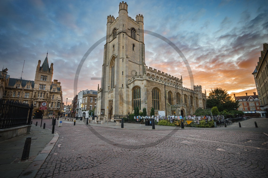 Great St Marys Church Cambridge Gothic Tower At Sunset Poster - Image 3
