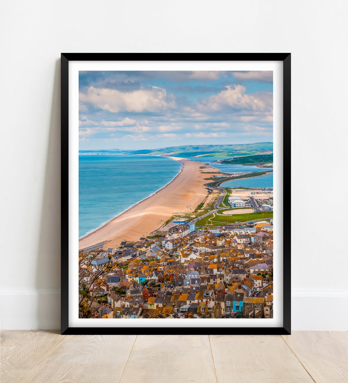 Chesil Beach Dorset Long Shingle Tombolo And Coastal Town Poster