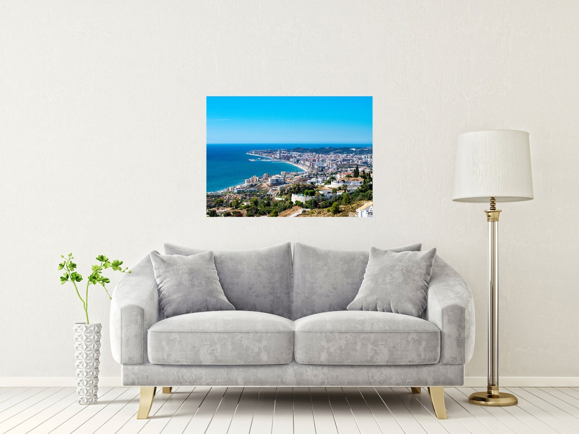 Fuengirola Costa Del Sol Bay And Beach Town Aerial View In Blue Poster - Image 2