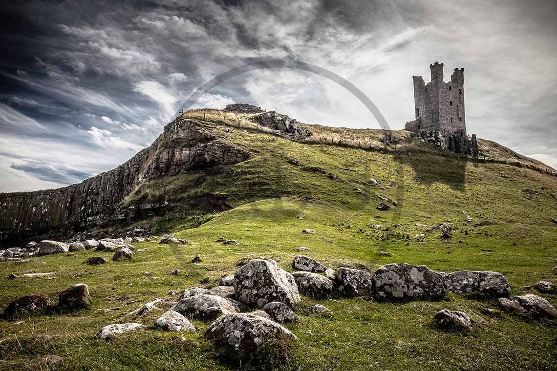 Dunstanburgh Castle Northumberland Cliff Top Ruins View Poster - Image 3