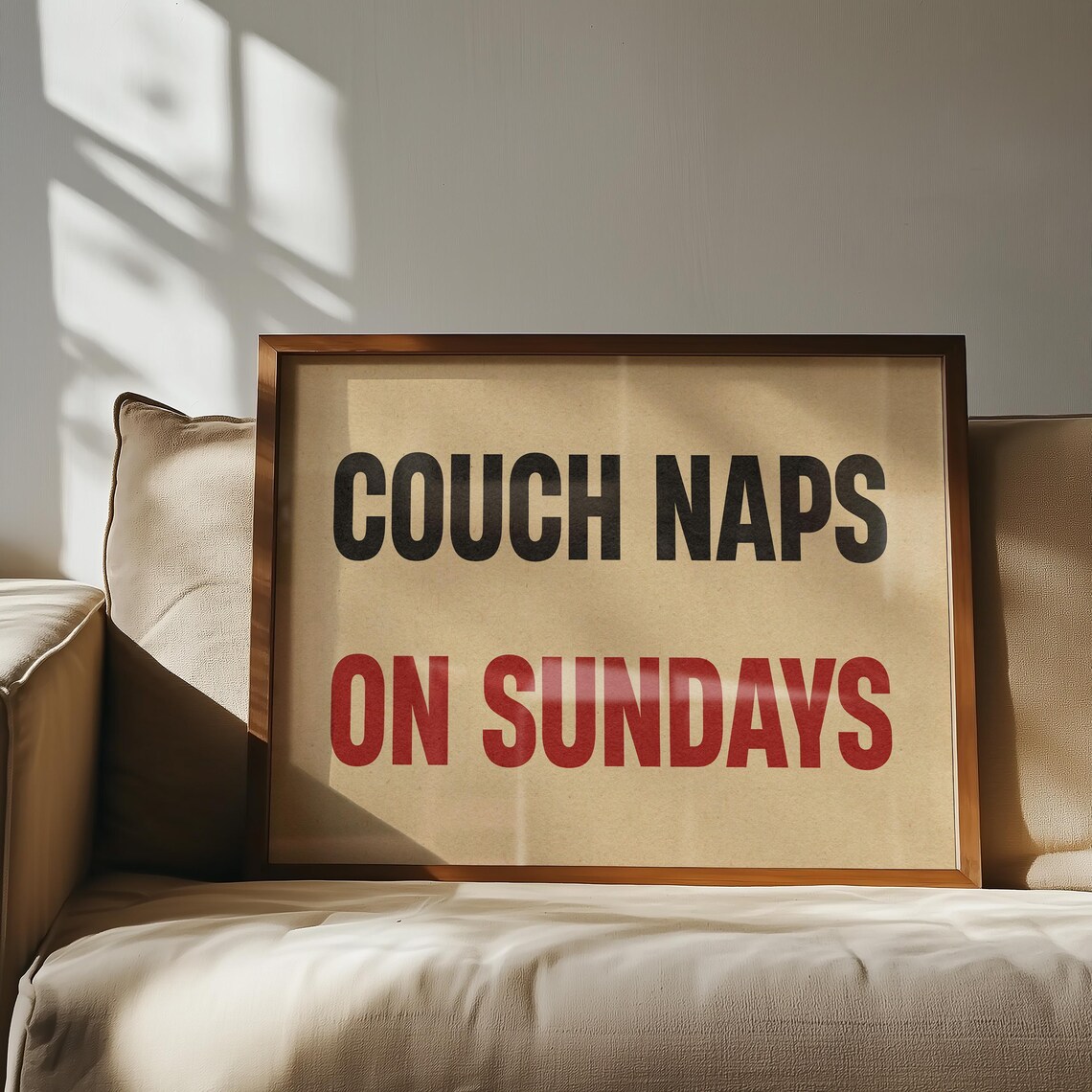 Couch Naps On Sundays Retro Style Funny Art Print