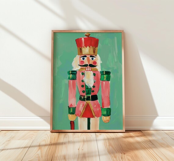 Vintage Nutcracker Soldier Holiday Art Print