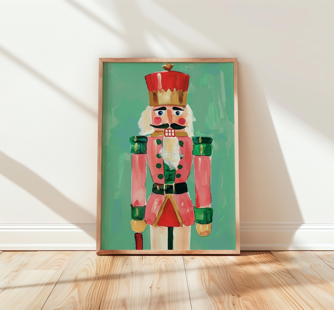 Vintage Nutcracker Soldier Holiday Art Print