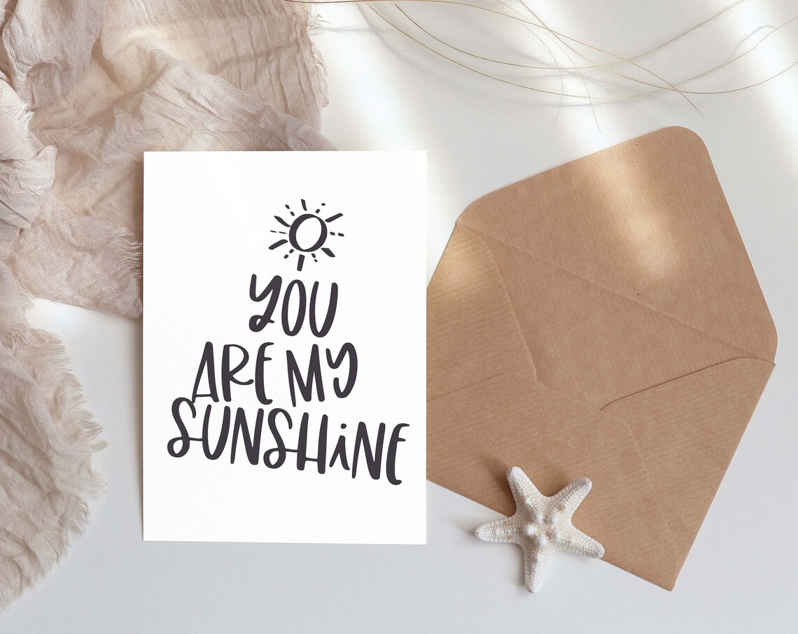 You Are My Sunshine Greeting Card, Positive Quote - Image 5
