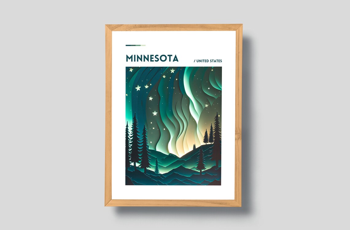 Northern Lights Print, Minnesota Scenery Art Print