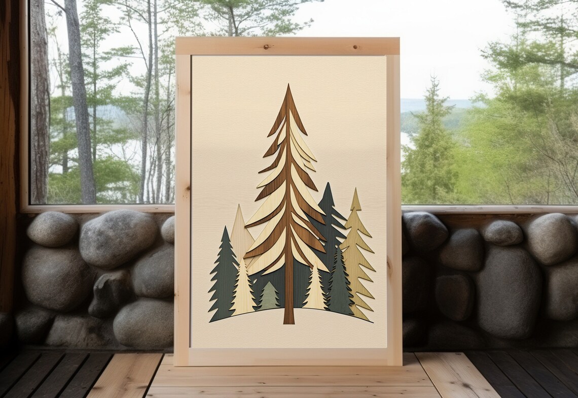 Vintage Pine Trees Art Print, Minnesota Lake Superior - Image 5