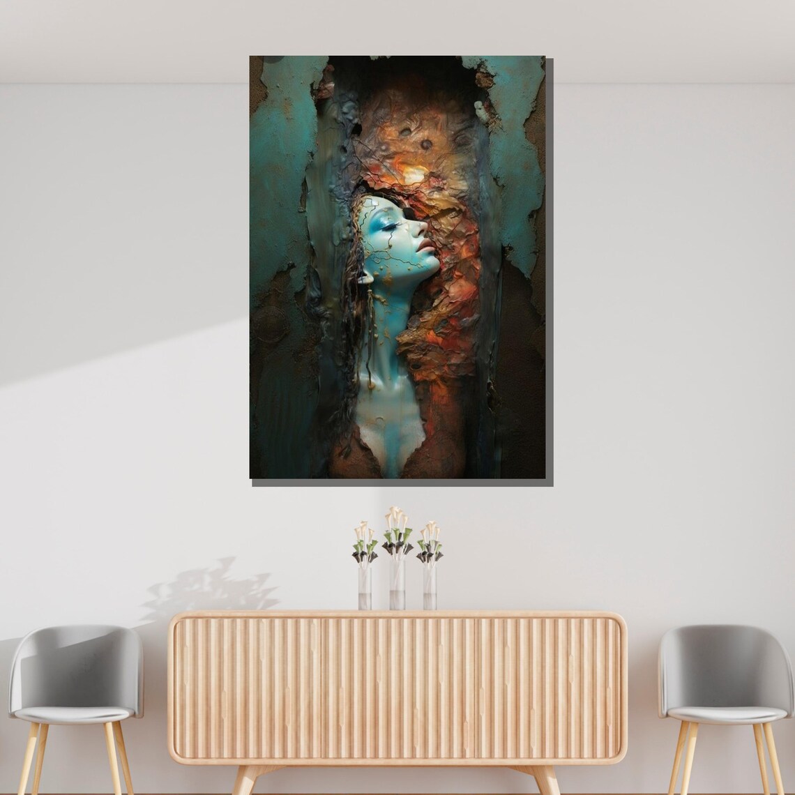 Ethereal Woman Emerging Dreamscape Surreal Fantasy Abstract Art Poster - Image 3