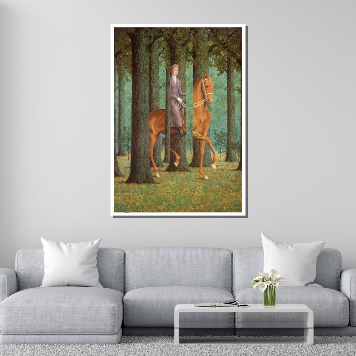 Rene Magritte Blank Signature Horsewoman In Forest Surrealist Poster - Image 2