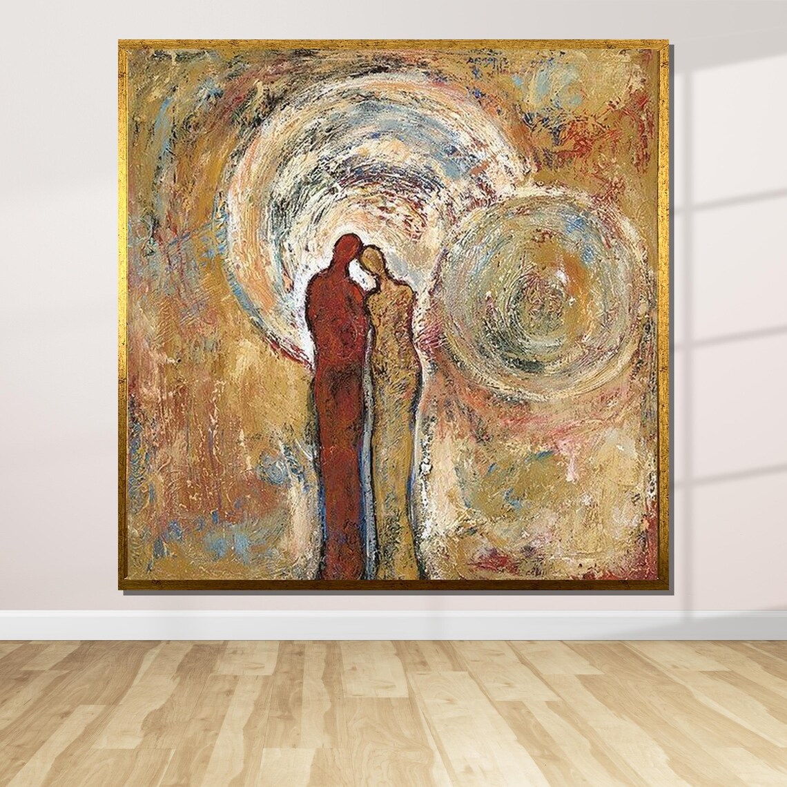 Abstract Couple Art, Romantic Modern Wall Art Print