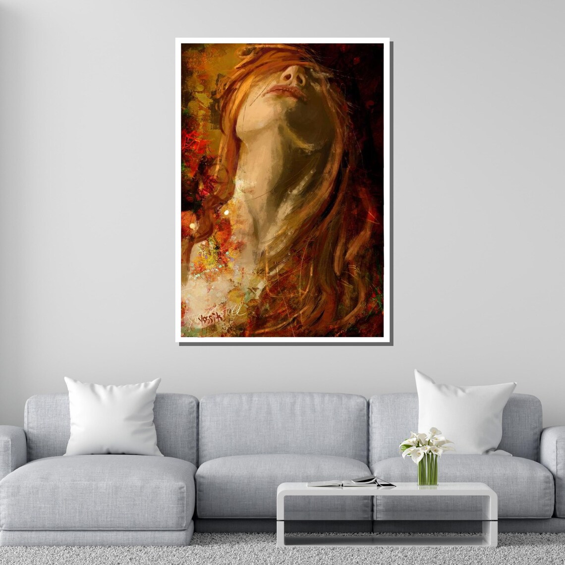 Sensual Expression Portrait, Abstract Wall Art Print - Image 2