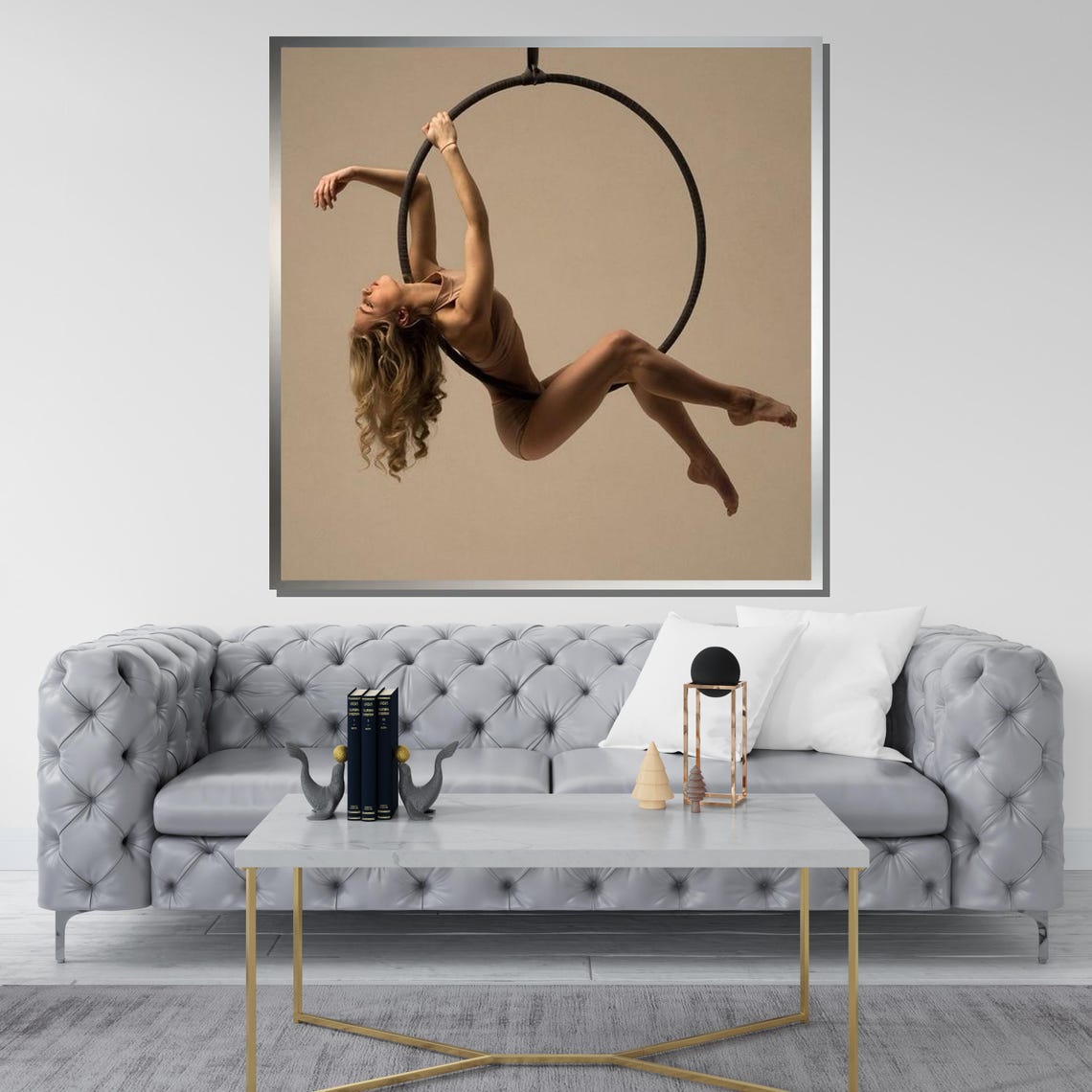 Elegant Aerial Hoop Art Sensual Dance Minimalist Wall Decor Nude Art Print Ready To Hang Decoration - Image 3