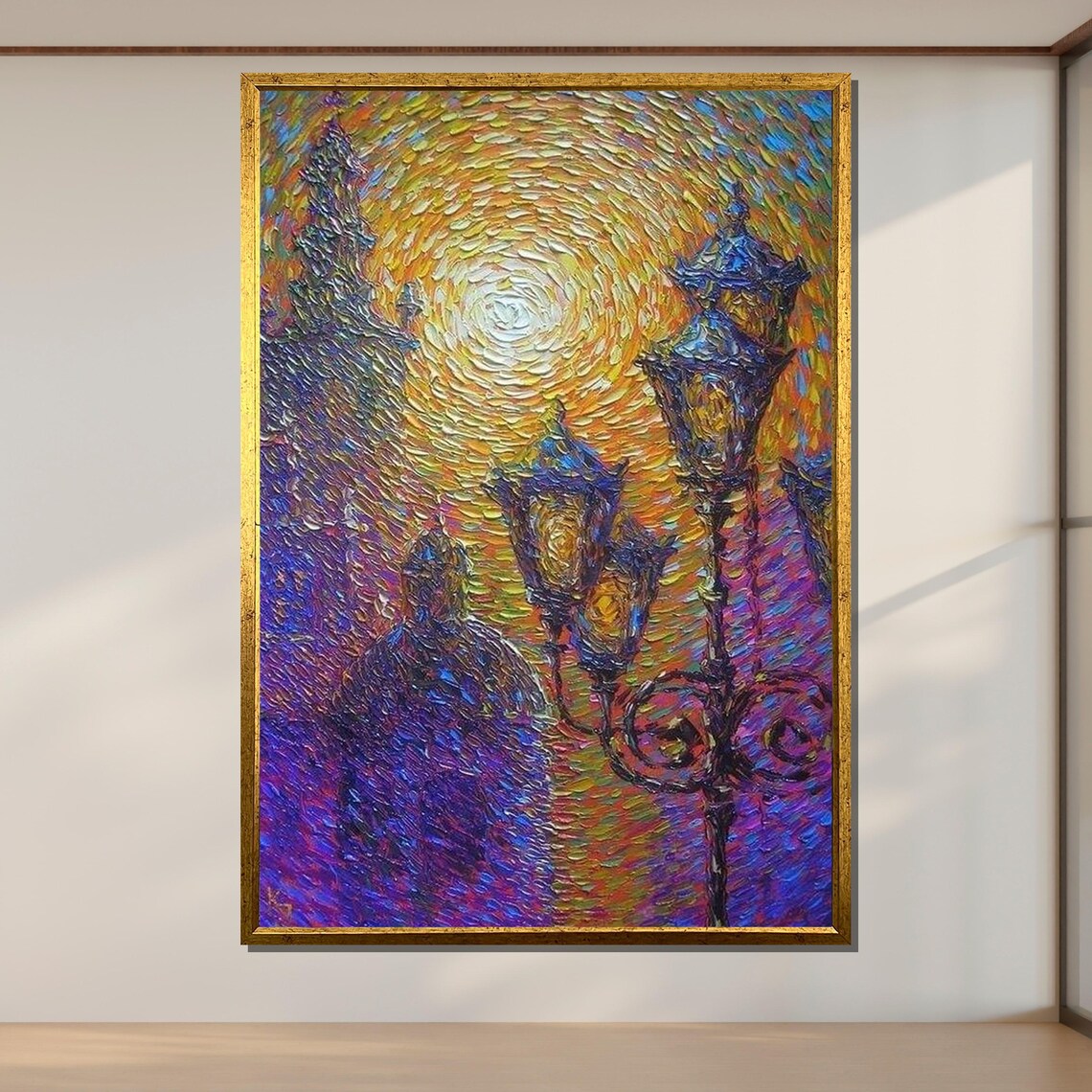 Street Lamps Impressionist Cityscape Art Print