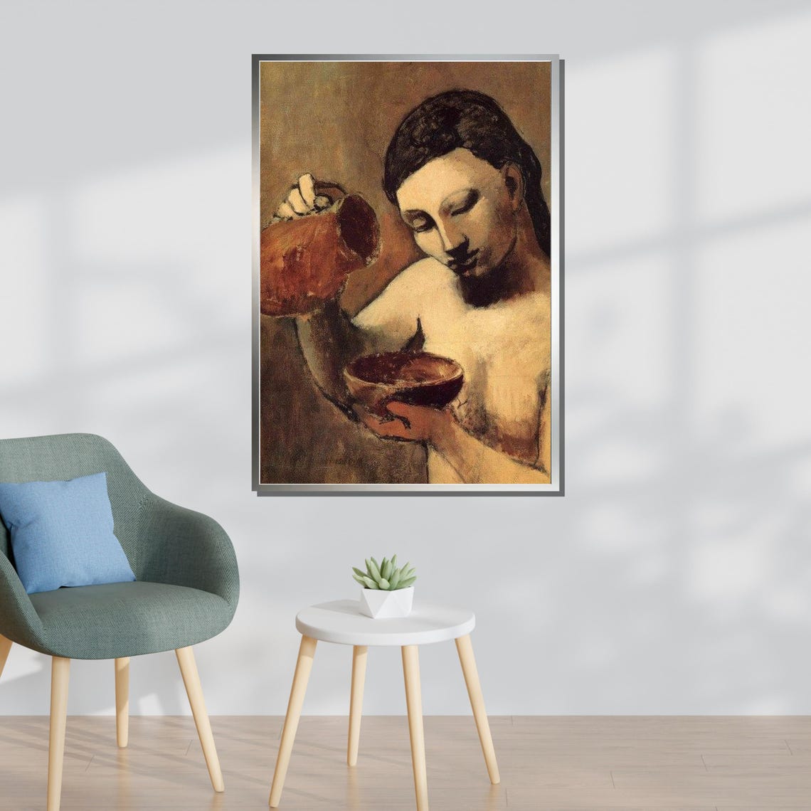 Picasso Nude Figure Classical Nude Art Woman Pouring Water Vintage Wall Decor Ready To Hang - Image 3