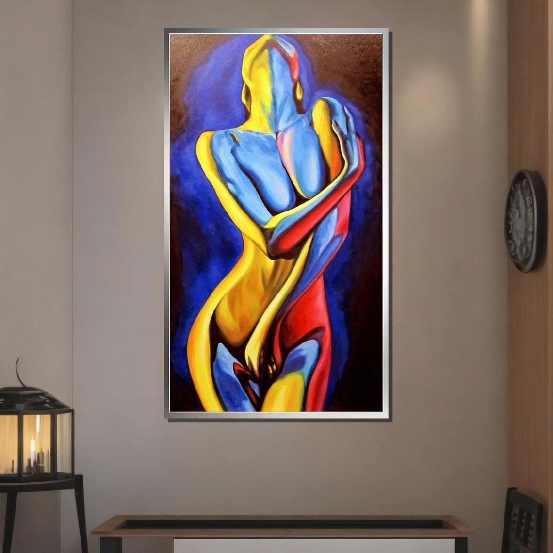 Sensual Abstract Nude Art Erotic Print Colorful Female Silhouette Bold Wall Art Ready To Hang - Image 3