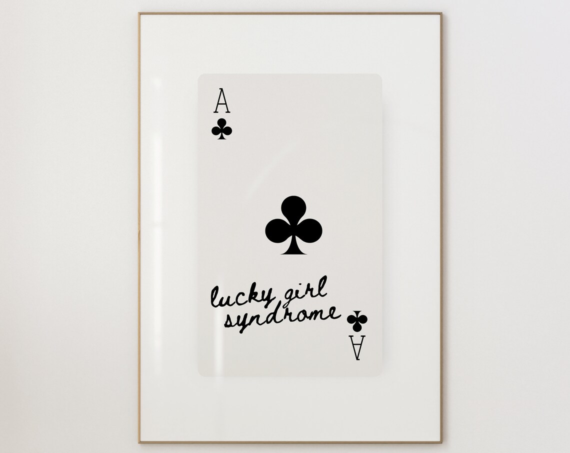 Lucky Girl Syndrome Ace of Clubs Trendy Manifestation Card Poster - Image 2