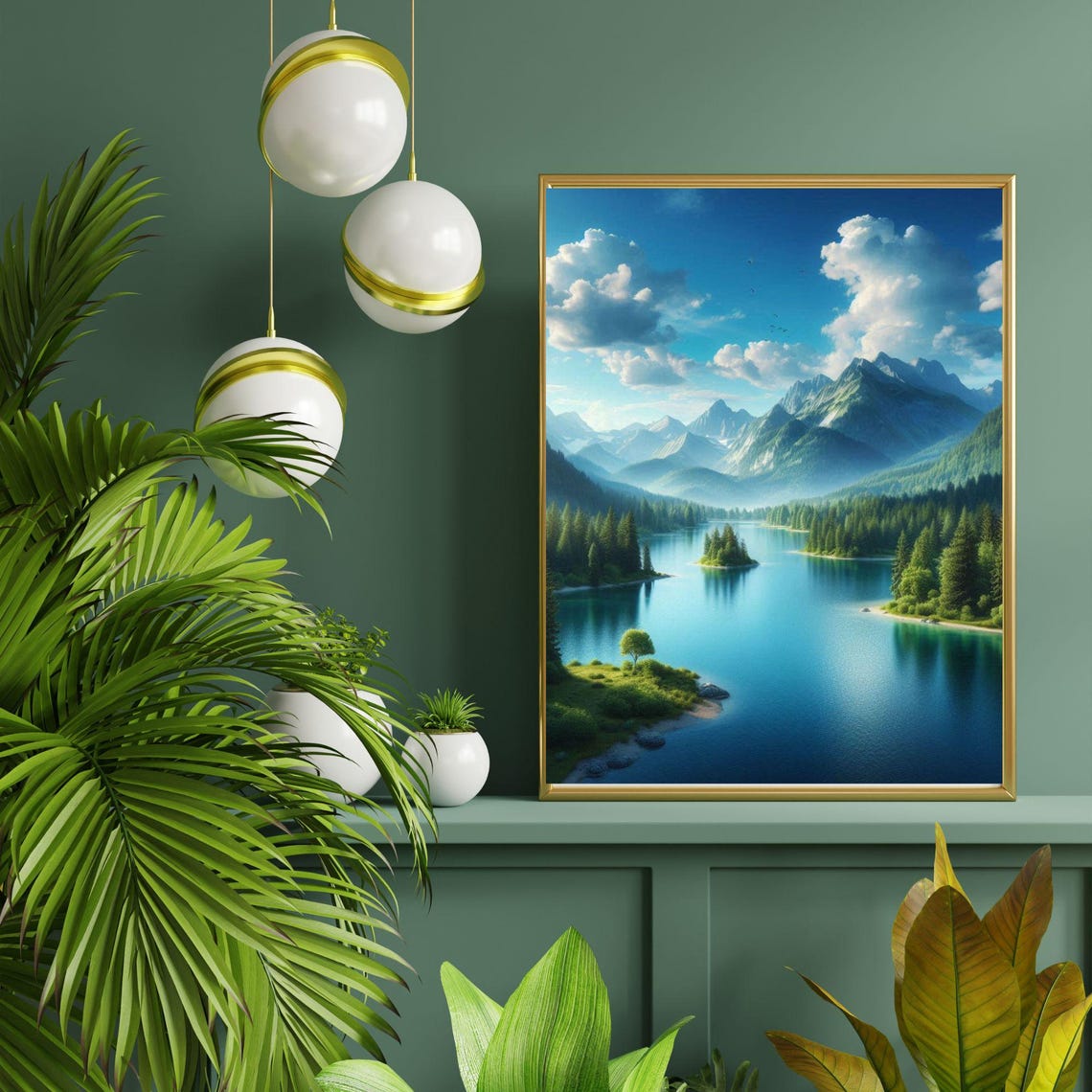 Mountain And Lake Serenity Wall Art Scenic Landscape Print Instant - Image 4
