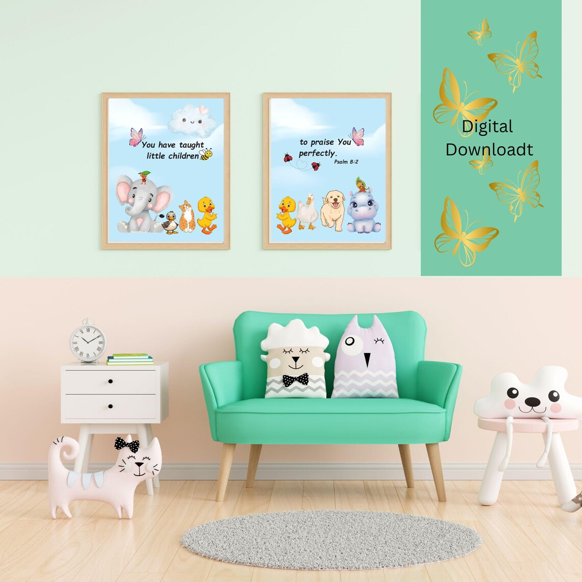 You Have Taught Little Children To Praise You Psalm 8:2 Kids Nursery Poster