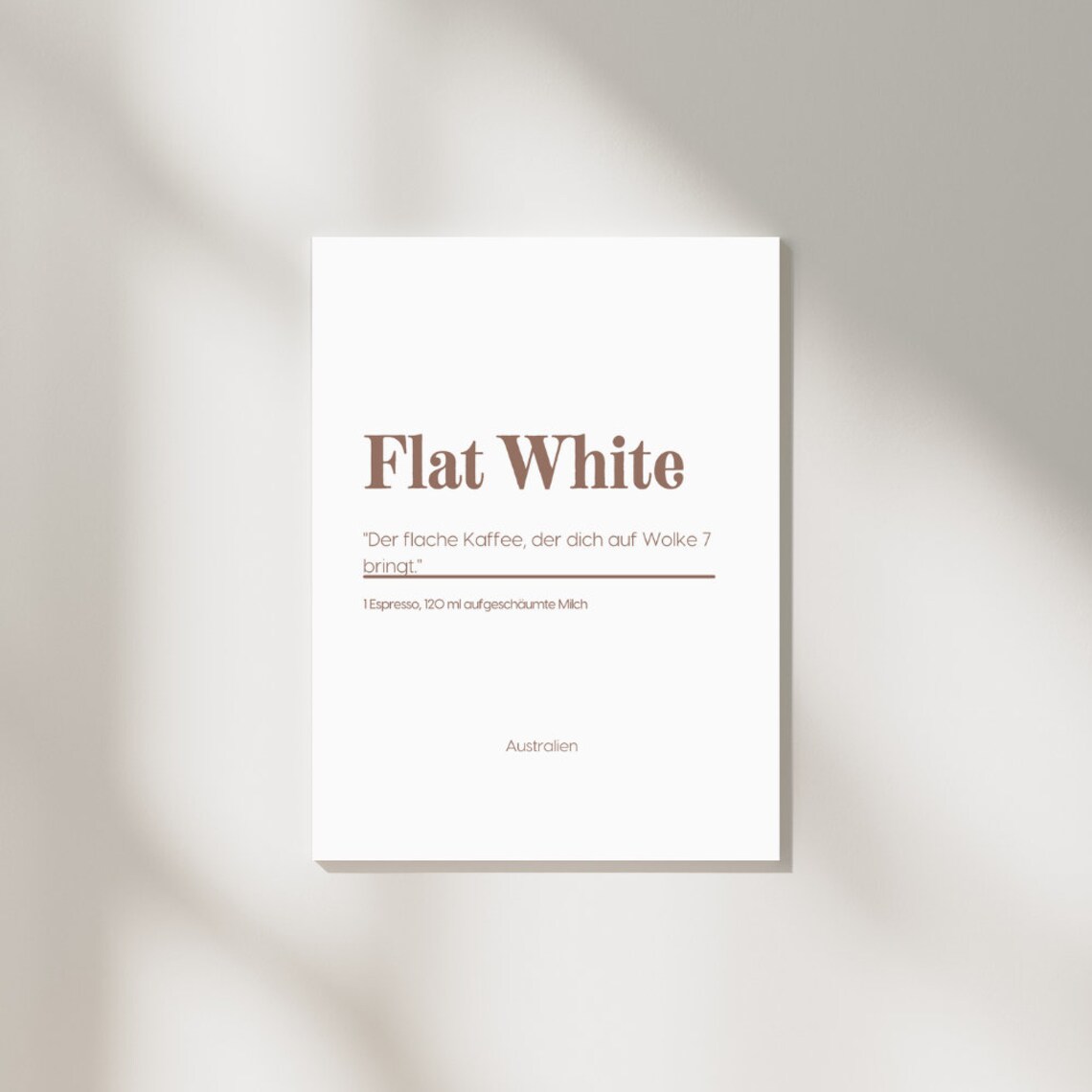 Flat White Coffee Poster
