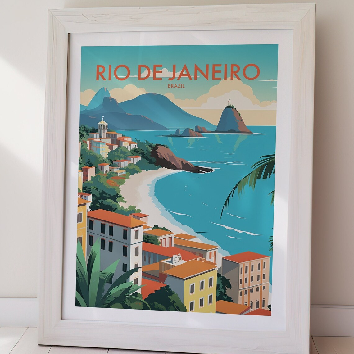 Rio De Janeiro Brazil Beach Sugarloaf Mountain Coast Travel Poster - Image 2