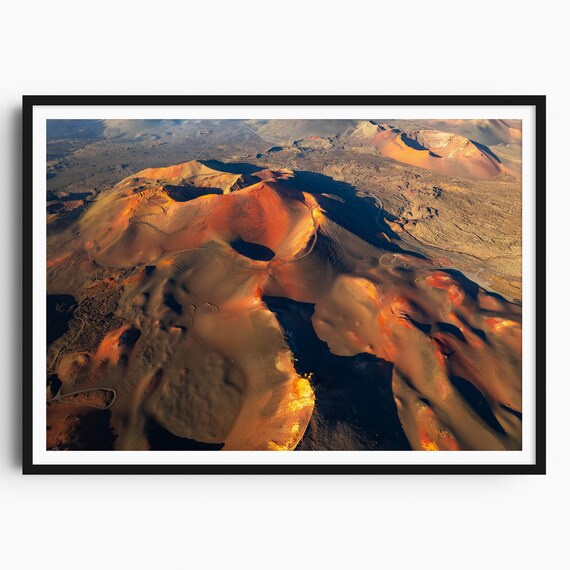 Lanzarote Print Canary Islands Print Lanzarote Travel Poster Lanzarote Wall Art Volcano Print Timanfaya Volcano Gift Volcanoes