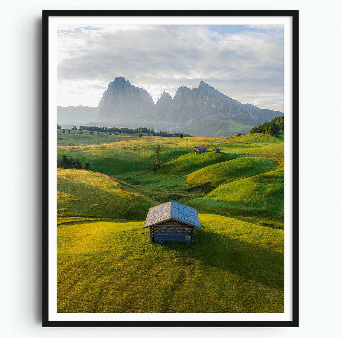 Dolomites, Italy Travel Poster, Aerial Mountain View