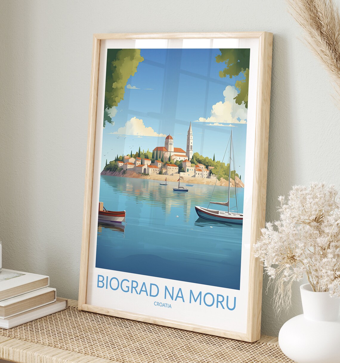 Biograd Na Moru Print No 3 Biograd Na Moru Poster Biograd Na Moru Wall Art Biograd Na Moru Art Print Traveler Gift Croatia Home Decor
