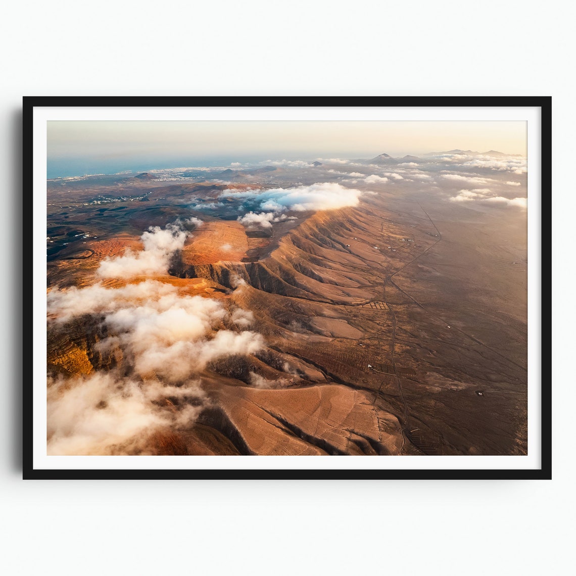 Lanzarote Volcanic Ridge Above Clouds Golden Hour Landscape Poster