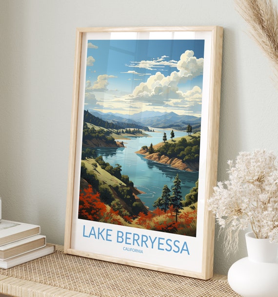Lake Berryessa Print No 2 Lake Berryessa Poster Lake Berryessa Wall Art Lake Berryessa Art Print Artwork Traveler Gift California