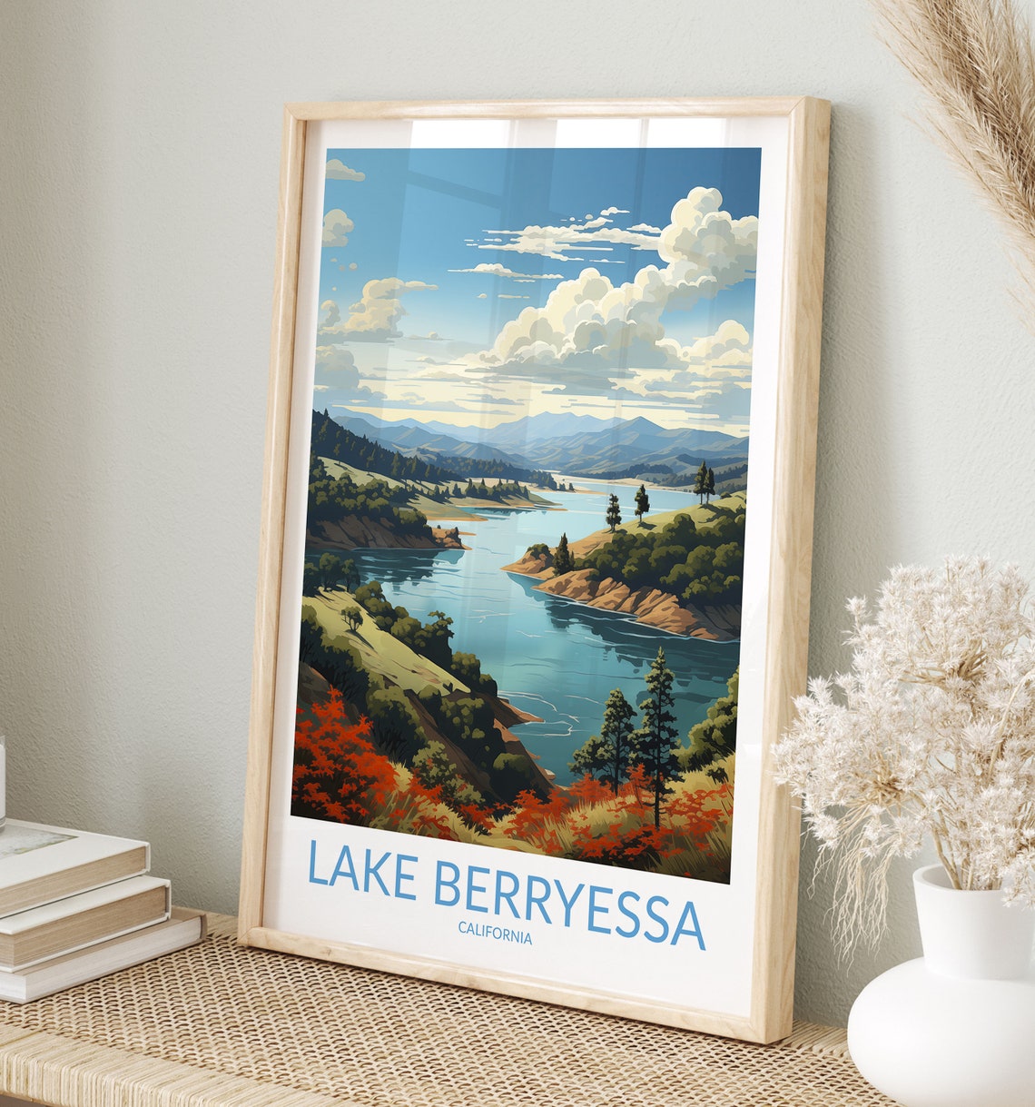 Lake Berryessa Print No 2 Lake Berryessa Poster Lake Berryessa Wall Art Lake Berryessa Art Print Artwork Traveler Gift California