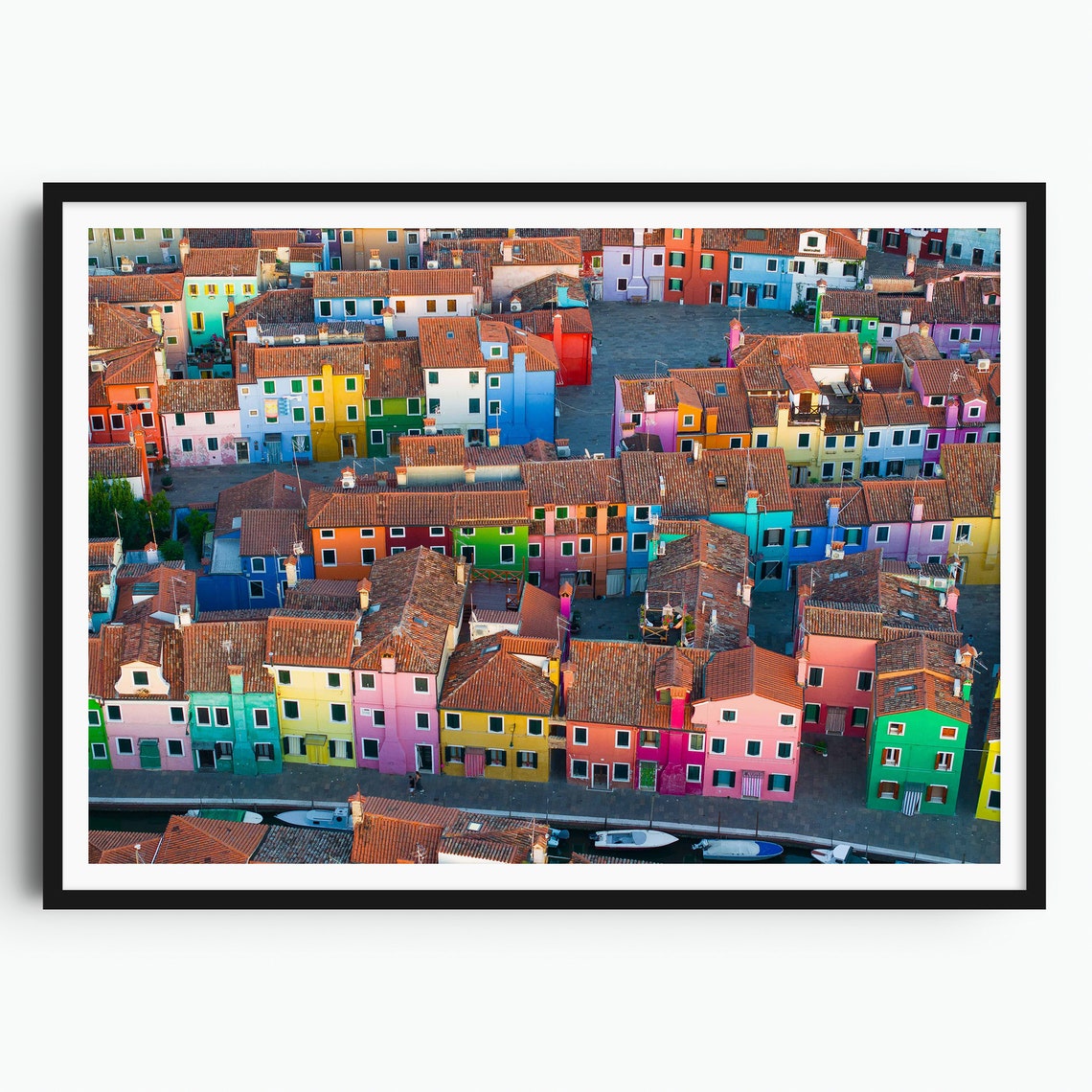 Burano Venice Print Travel Gift Travel Poster Europe Print Venice Print Colorful Art Home Decor Aerial Photography Italy Wall Art
