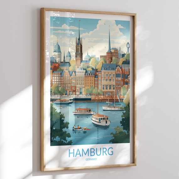 Hamburg Print No 4 Hamburg Poster Hamburg Wall Art Hamburg Art Print Hamburg Artwork Hamburg Travel Gift Germany Home Decor