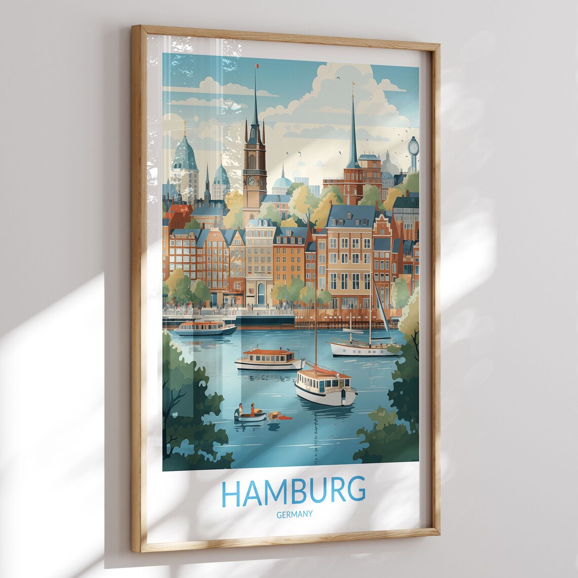 Hamburg Print No 4 Hamburg Poster Hamburg Wall Art Hamburg Art Print Hamburg Artwork Hamburg Travel Gift Germany Home Decor