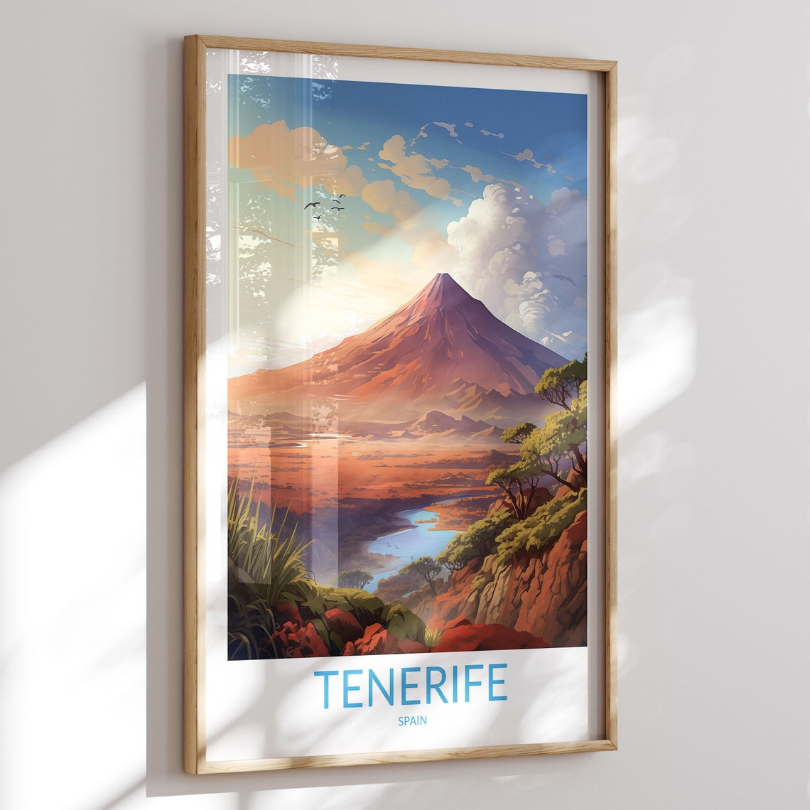 Tenerife Spain Mount Teide Sunset Over Red Volcanic Desert Poster