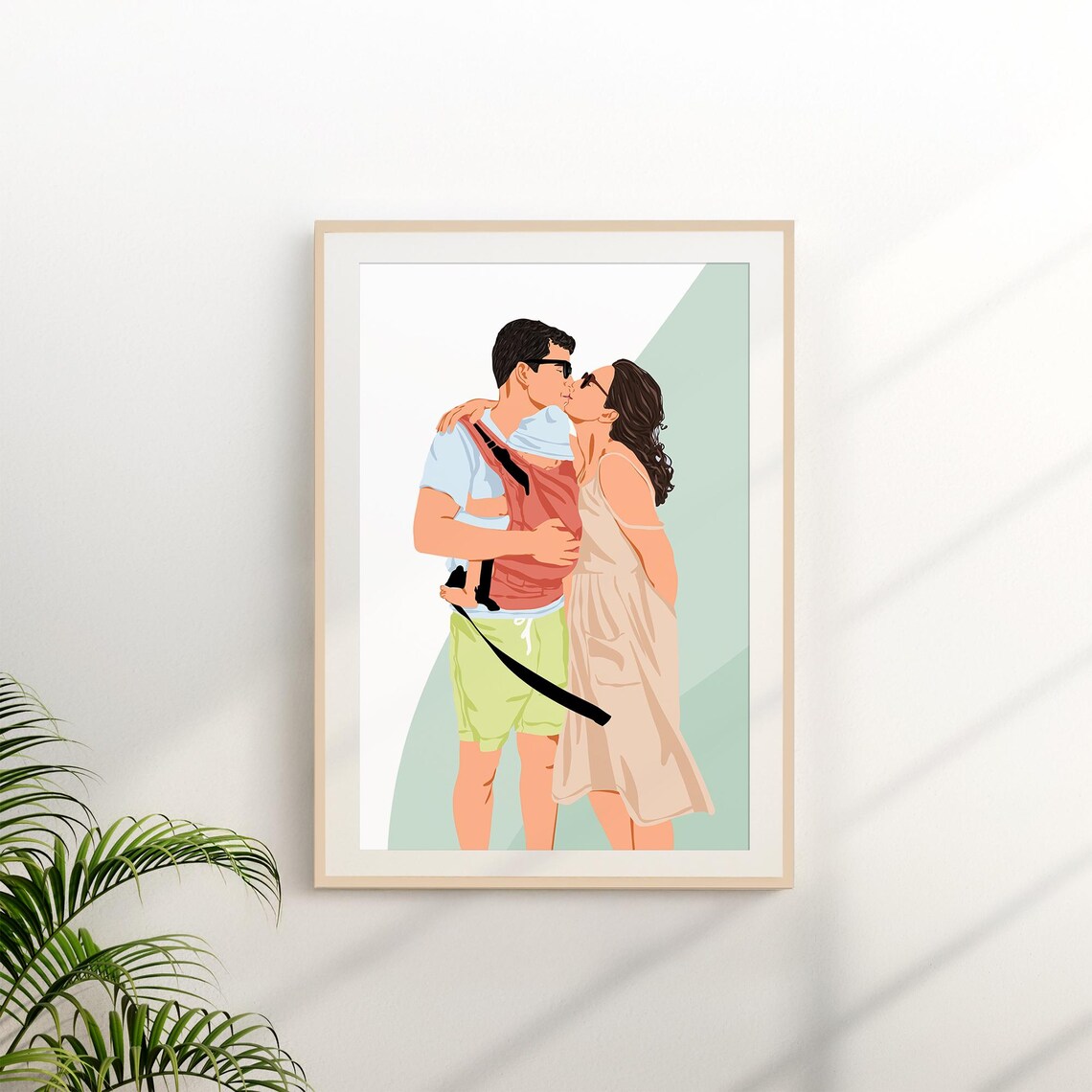 Custom Couple Faceless Portrait, Personalized Gift Print - Image 3