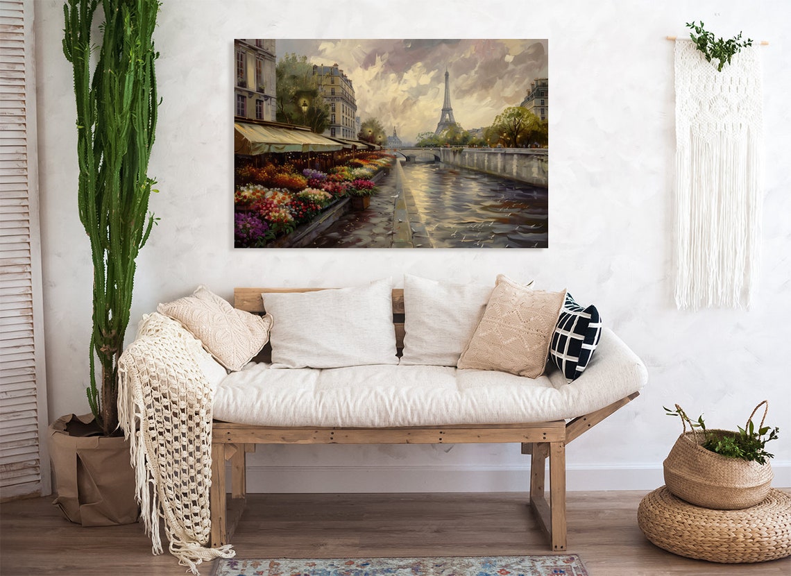 Paris Flower Market Eiffel Tower Romantic Seine Riverside Poster - Image 5
