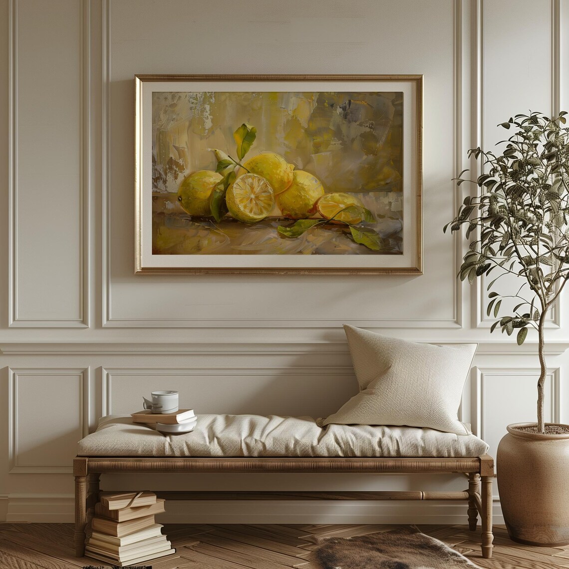 Fresh Lemons With Green Leaves Bright Citrus Still Life Art Poster - Image 5