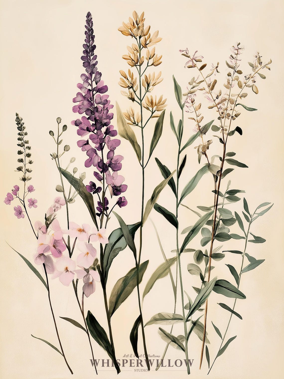Delicate Purple and Pink Wildflower Botanical Illustration Poster - Image 6