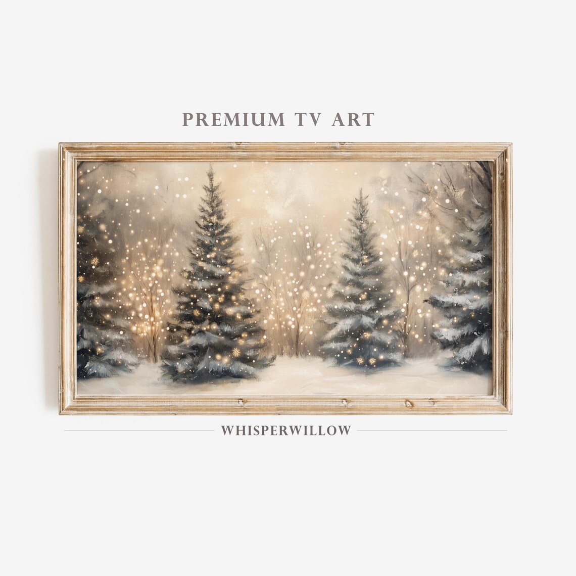 Enchanting Forest Christmas Tree Lights, Holiday Landscape