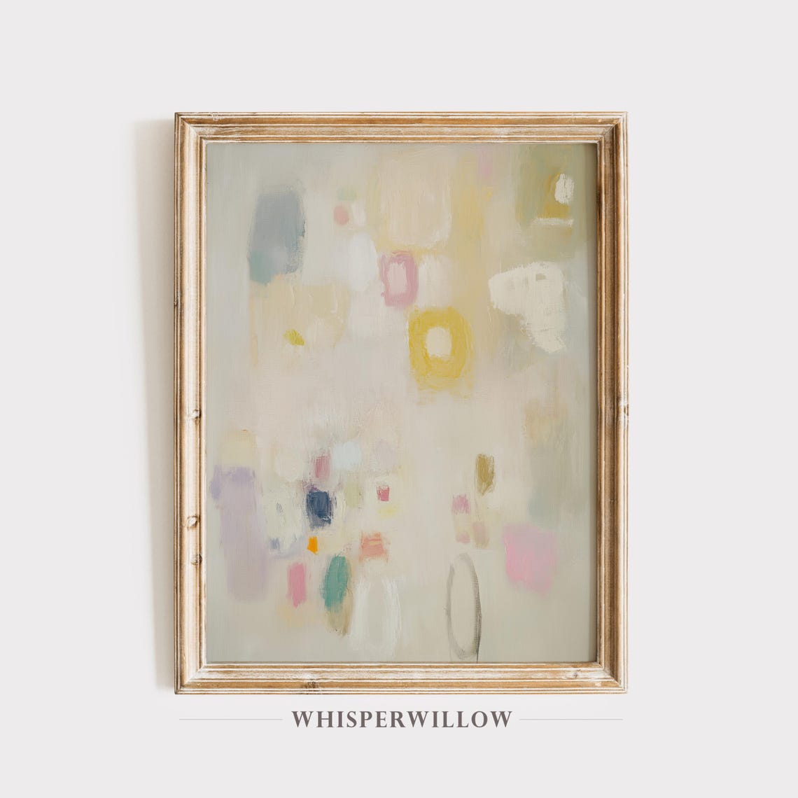Soft Beige Pastel Abstract Shapes Minimalist Painting Poster